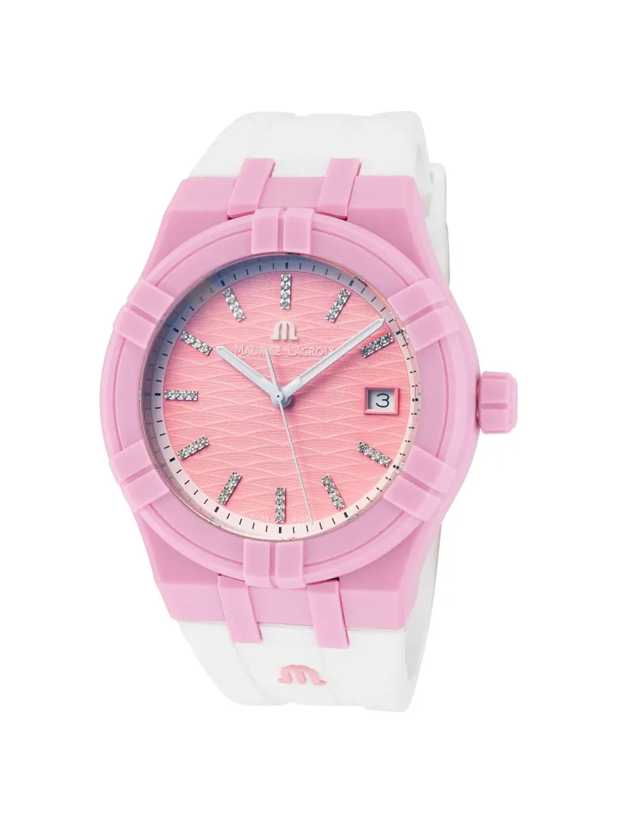 Мужские часы Maurice Lacroix Aikon Tide Quartz с розовым циферблатом AI2008-EEEE1-3A0-0 — розовый
