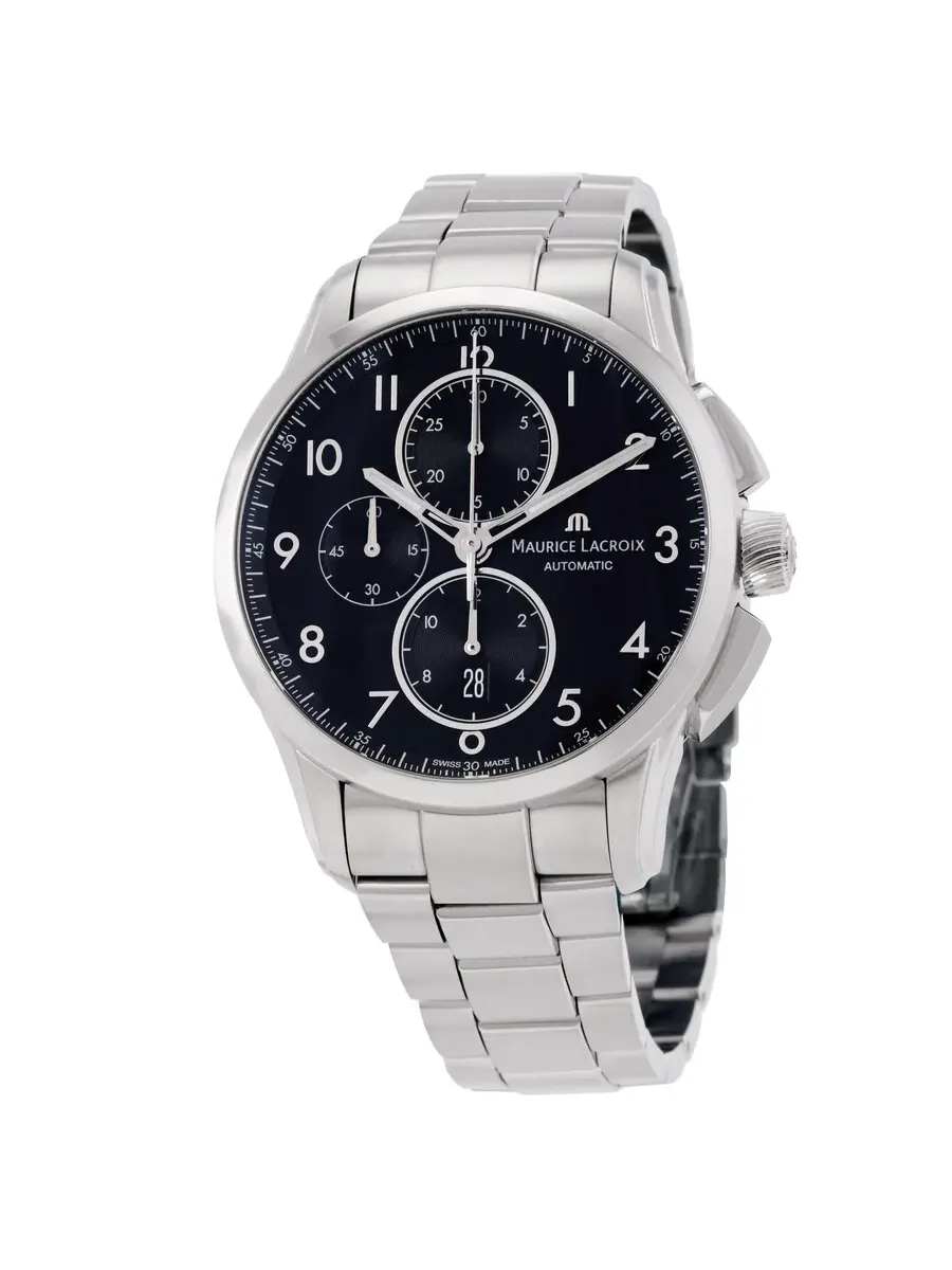 Мужские часы Maurice Lacroix Pontos Chronograph Automatic с черным циферблатом PT6388-SS002-320-1 — изображение 1 из 1