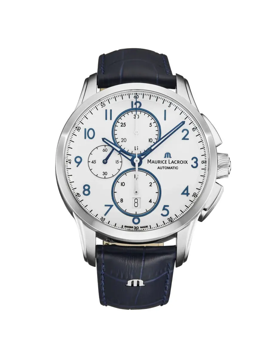 Мужские автоматические часы Maurice Lacroix Pontos Chronograph с белым циферблатом PT6388-SS001-120-4 — изображение 1 из 5