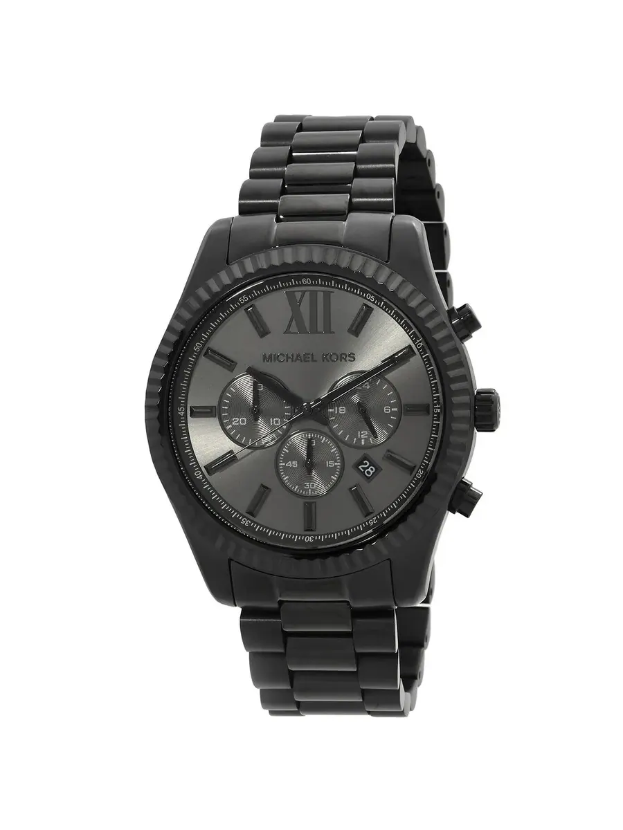 Часы Michael Kors Lexington Chronograph с кварцевым механизмом и черным циферблатом MK9154 — изображение 1 из 3