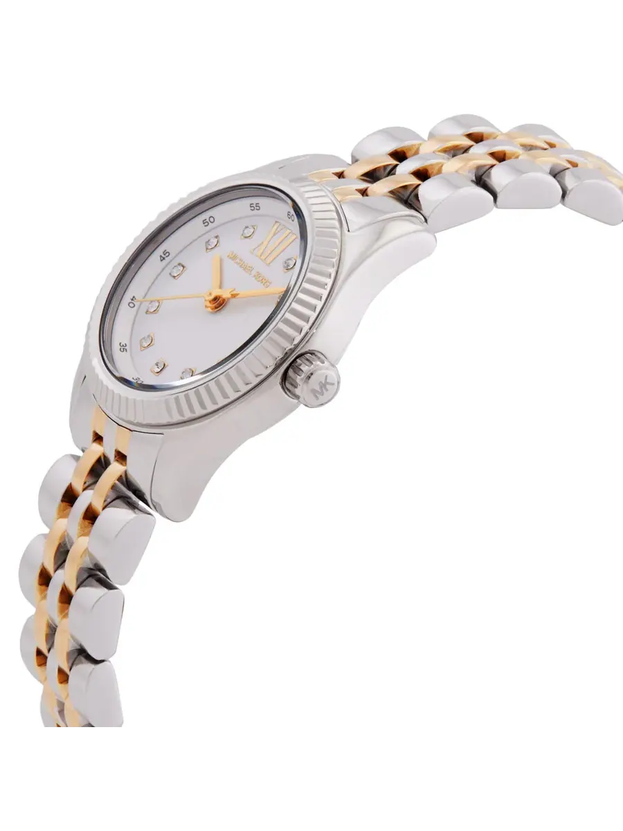 Женские часы Michael Kors Lexington с кварцевым механизмом, белым циферблатом и двухцветным корпусом MK4740