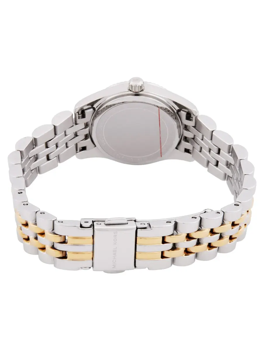 Женские часы Michael Kors Lexington с кварцевым механизмом, белым циферблатом и двухцветным корпусом MK4740