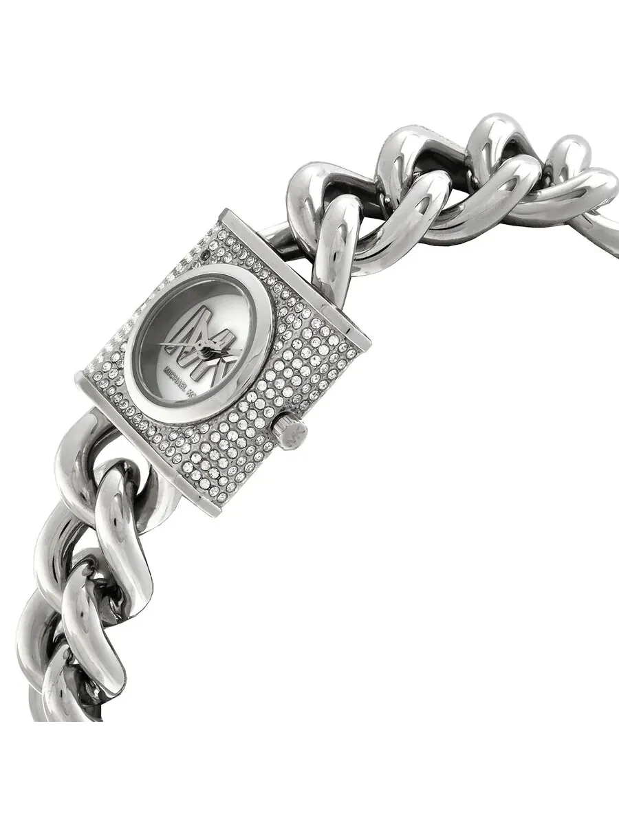 Женские часы Michael Kors Mk Chain Lock с белым циферблатом MK4718 — изображение 2 из 3, оттенок серебряный