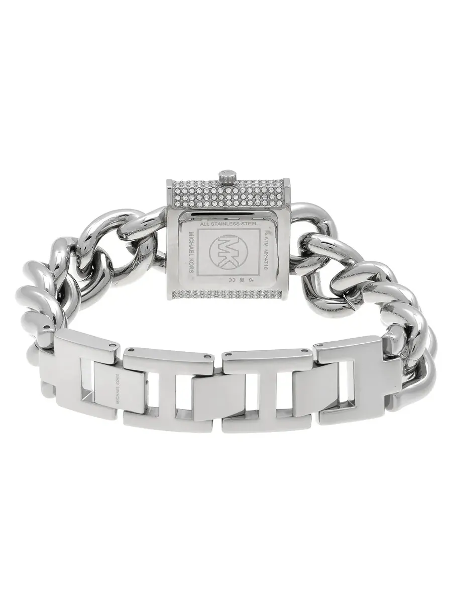Женские часы Michael Kors Mk Chain Lock с белым циферблатом MK4718 — изображение 3 из 3, оттенок серебряный