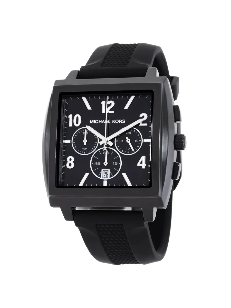 Часы Michael Kors Rhys Chronograph с кварцевым механизмом и черным циферблатом MK9233 — изображение 1 из 3, оттенок черный