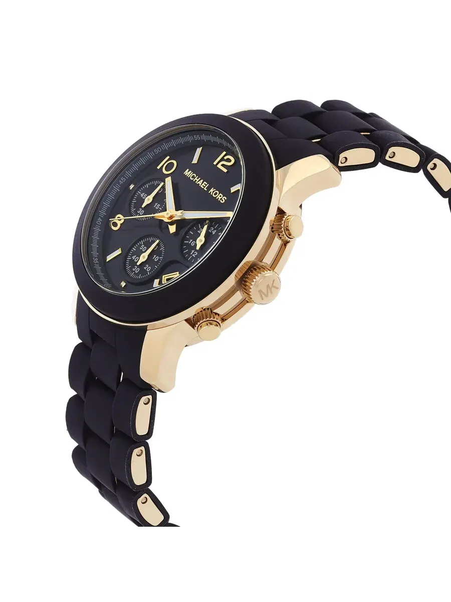 Женские кварцевые часы Michael Kors Runway Chronograph с черным циферблатом MK7385 — изображение 2 из 3, оттенок черный