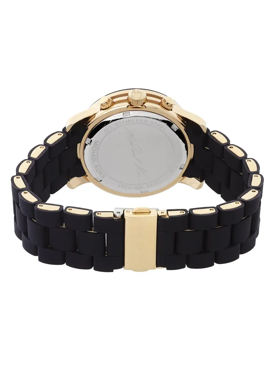 Женские кварцевые часы Michael Kors Runway Chronograph с черным циферблатом MK7385 — изображение 3 из 3, оттенок черный
