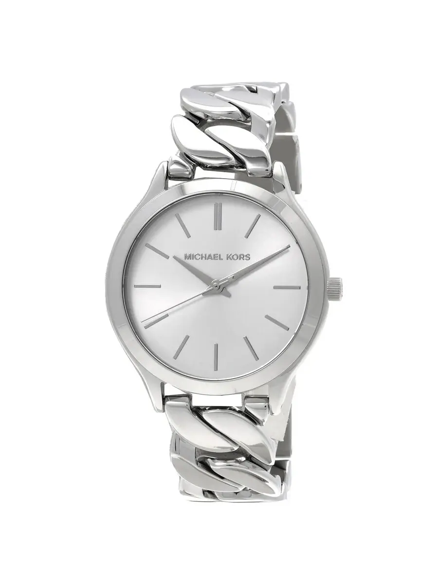 Женские часы Michael Kors Slim Runway Quartz с белым циферблатом MK7474 — изображение 1 из 3, оттенок серебряный