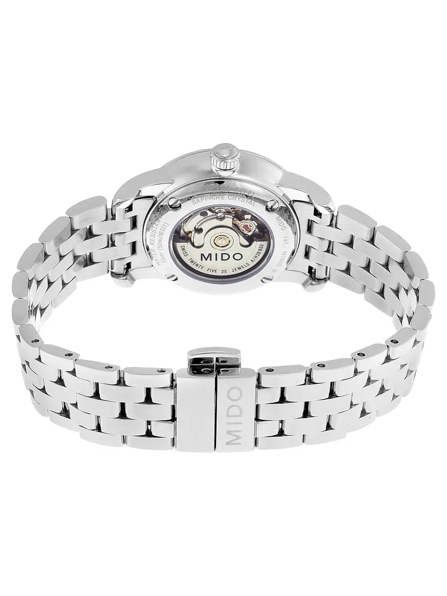 Женские часы Mido Baroncelli Automatic с белым циферблатом из нержавеющей стали M76004761 — изображение 3 из 3