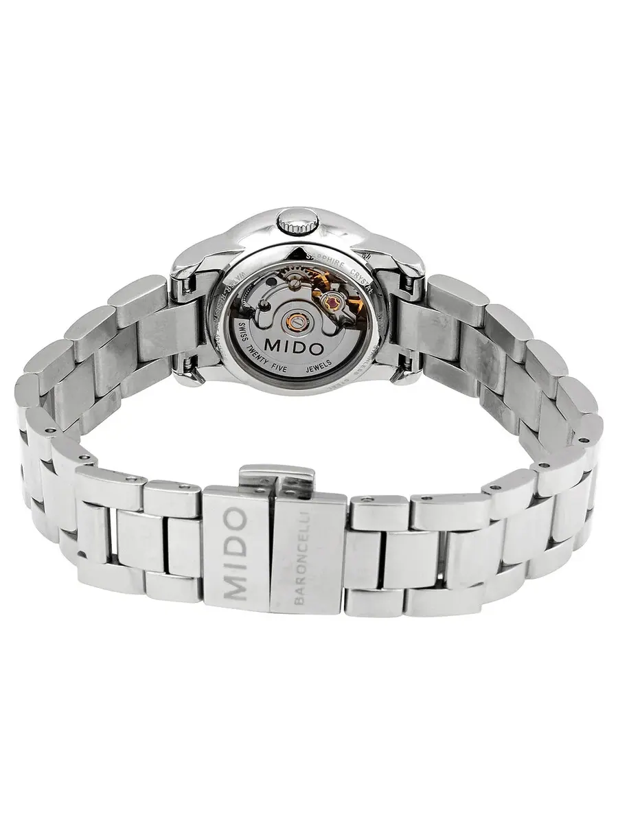 Женские часы Mido Baroncelli III Automatic с черным циферблатом M010.007.11.053.09 — изображение 3 из 3, оттенок серебряный