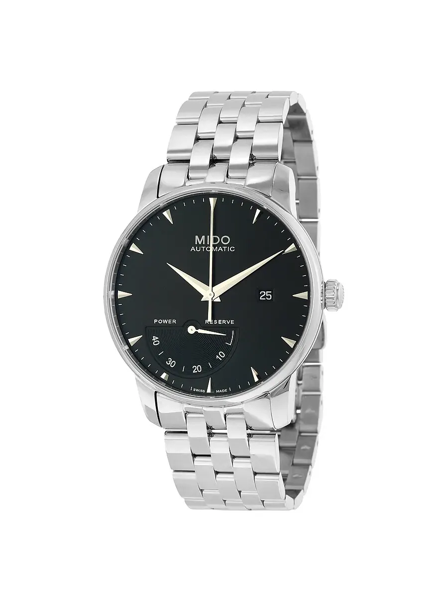 Мужские механические часы Mido Baroncelli II с индикатором запаса хода M86054181 — изображение 1 из 3, оттенок серебряный