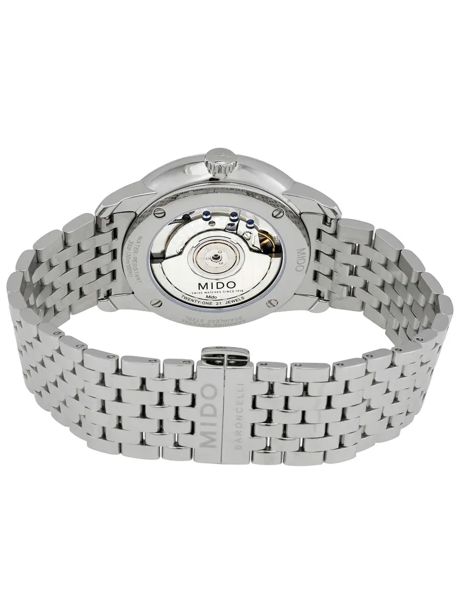 Мужские автоматические часы Mido Baroncelli Power Reserve с белым циферблатом M027.428.11.013.00 — изображение 3 из 3