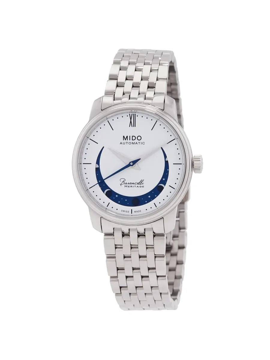 Женские часы Mido Baroncelli Smiling Moon Automatic с белым циферблатом M0272071101001 — изображение 1 из 3