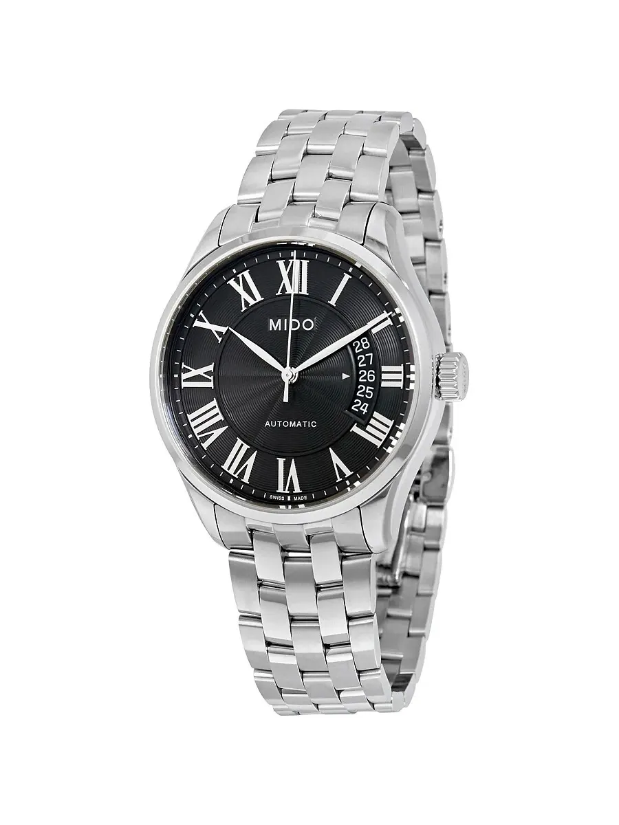 Мужские часы Mido Belluna II Automatic с черным циферблатом M024.407.11.053.00 — изображение 1 из 3, оттенок серебряный