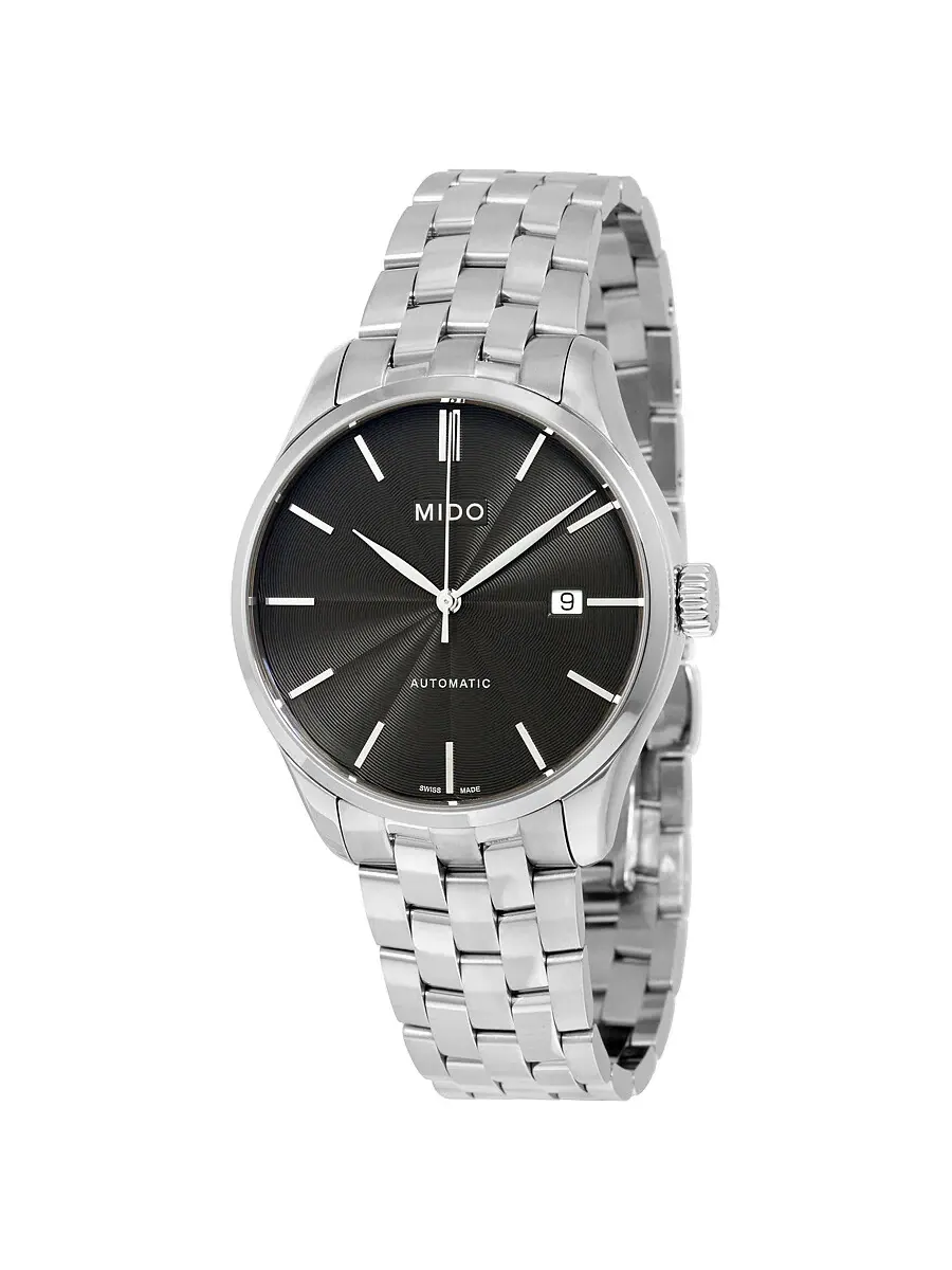 Мужские часы Mido Belluna II Automatic с черным циферблатом M0244071106100 — изображение 1 из 3, оттенок серебряный