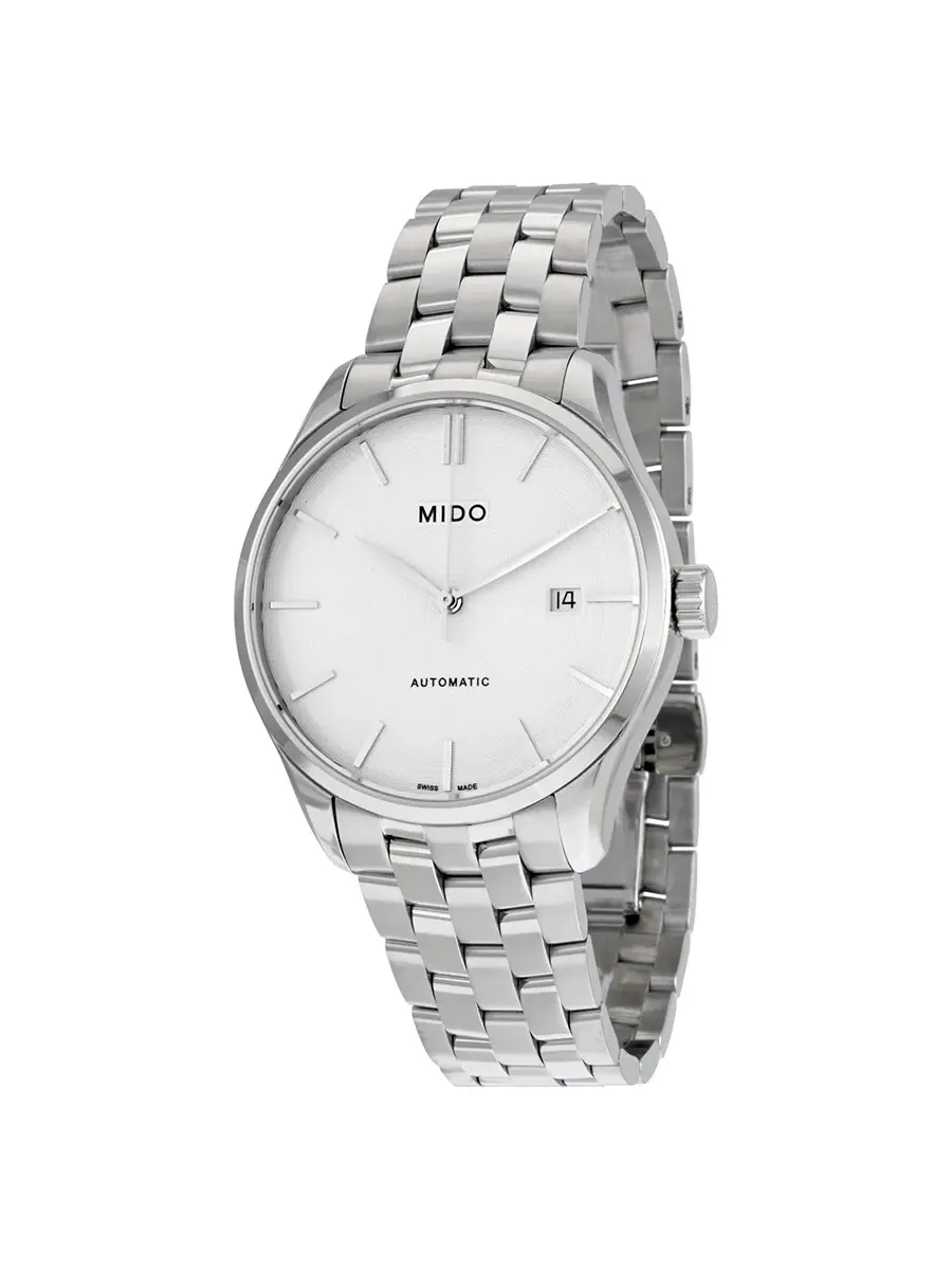 Мужские часы Mido Belluna II Automatic с серебристым циферблатом M0244071103100 — изображение 1 из 3, оттенок серебряный