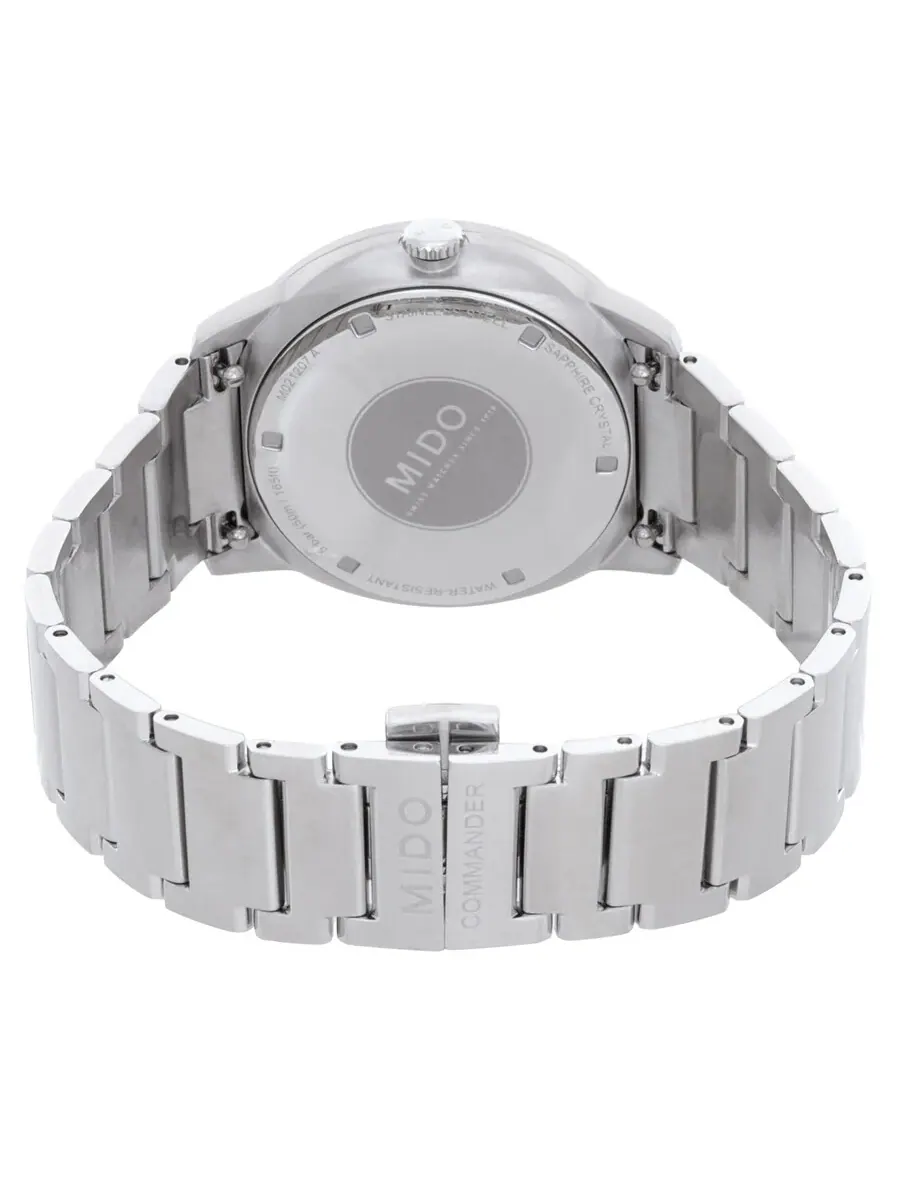 Женские часы Mido Commander Automatic с белым перламутровым циферблатом и бриллиантами M0212071110600 — изображение 3 из 3