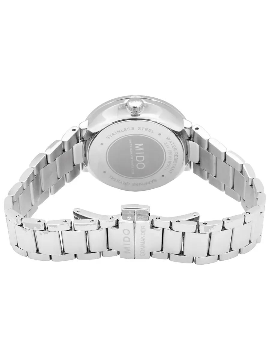 Женские часы Mido Commander II Automatic с белым перламутровым циферблатом и бриллиантами M0142071111680 — изображение 3 из 3