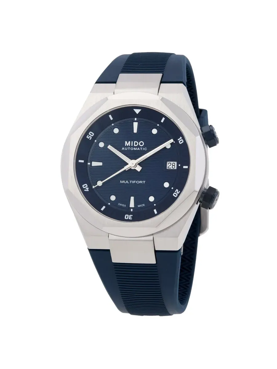 Часы Mido Multifort 8 Two Crowns Automatic с синим циферблатом M047.507.17.041.00 — изображение 1 из 3, оттенок серебряный