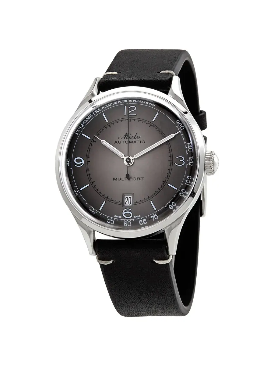 Мужские часы Mido Multifort Automatic с антрацитовым циферблатом M0404071606000 — изображение 1 из 3, оттенок серебряный