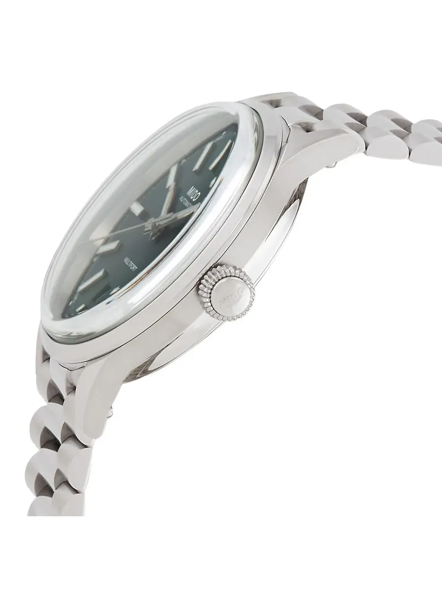 Мужские часы Mido Multifort Automatic с зеленым циферблатом M0404071109100 — изображение 4 из 4, оттенок серебряный