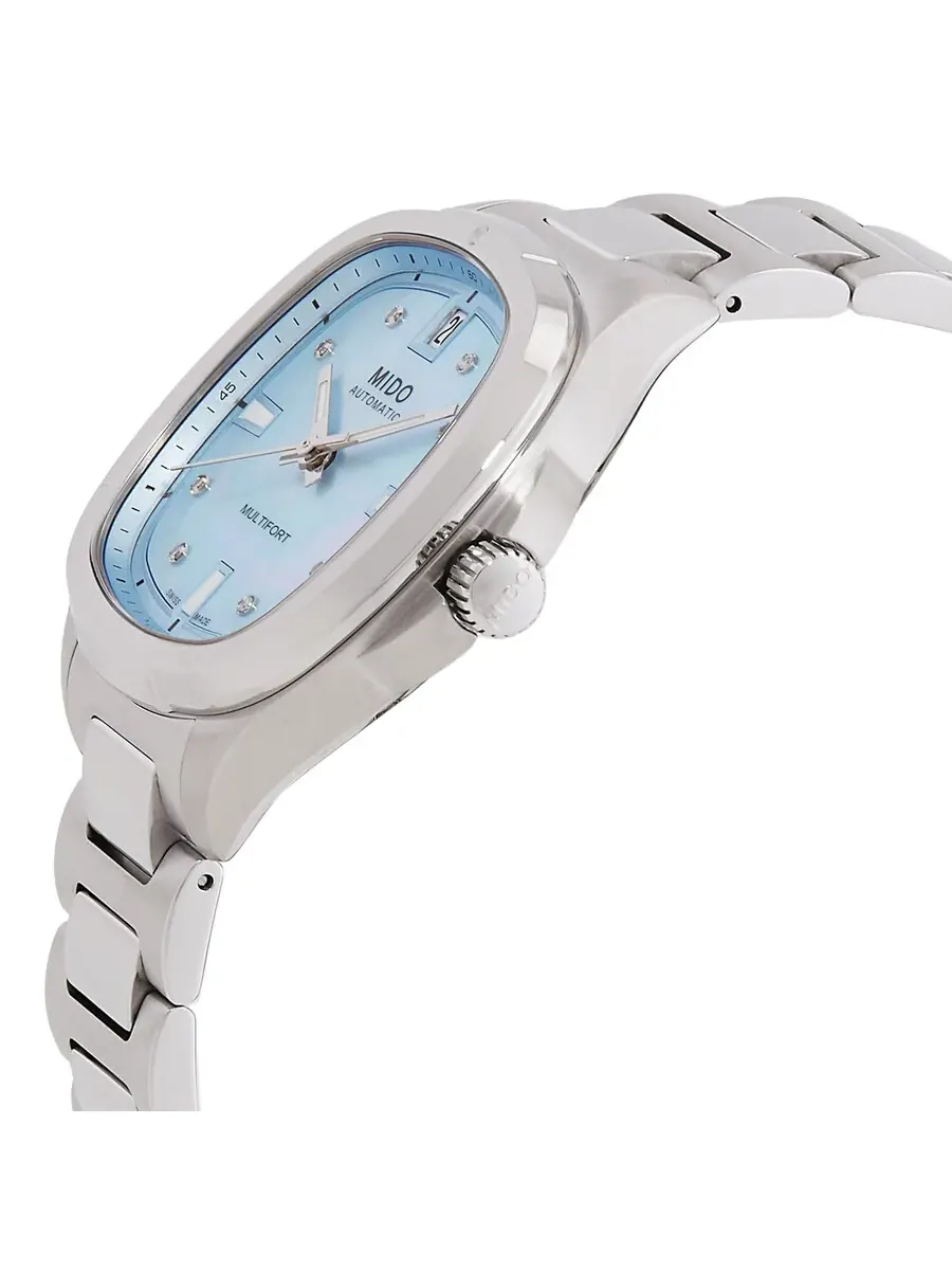 Часы Mido Multifort TV Automatic Diamond M0493071113600 — изображение 2 из 3, оттенок серебряный