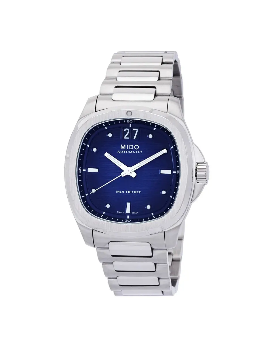 Мужские часы Mido Multifort TV Big Date Automatic с синим циферблатом M0495261104100 — изображение 1 из 3, оттенок серебряный