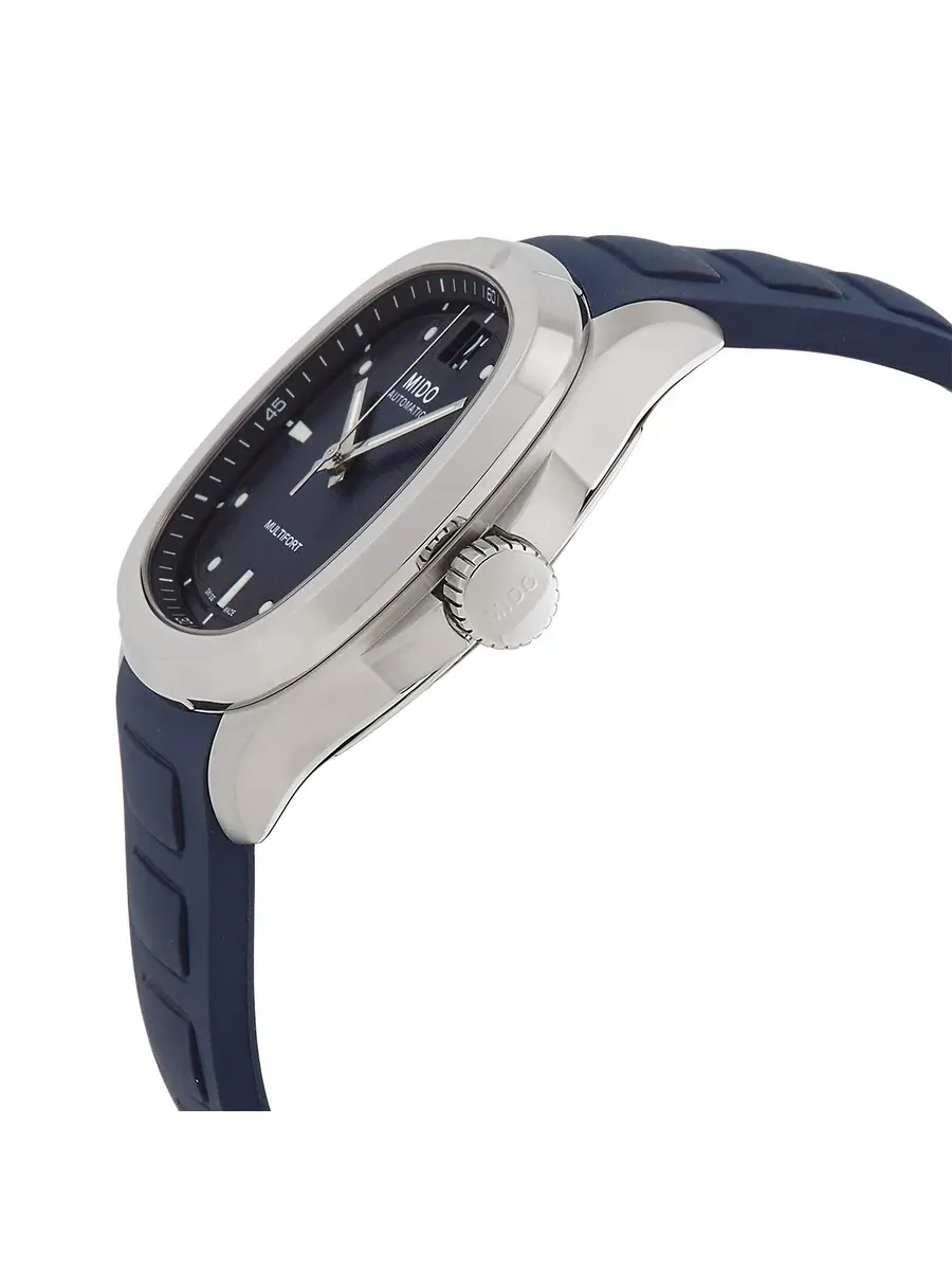 Мужские часы Mido Multifort TV Big Date Automatic с синим циферблатом M0495261704100 — изображение 2 из 3, оттенок серебряный