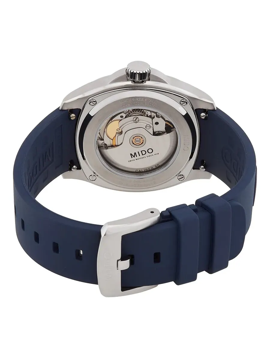 Мужские часы Mido Multifort TV Big Date Automatic с синим циферблатом M0495261704100 — изображение 3 из 3, оттенок серебряный
