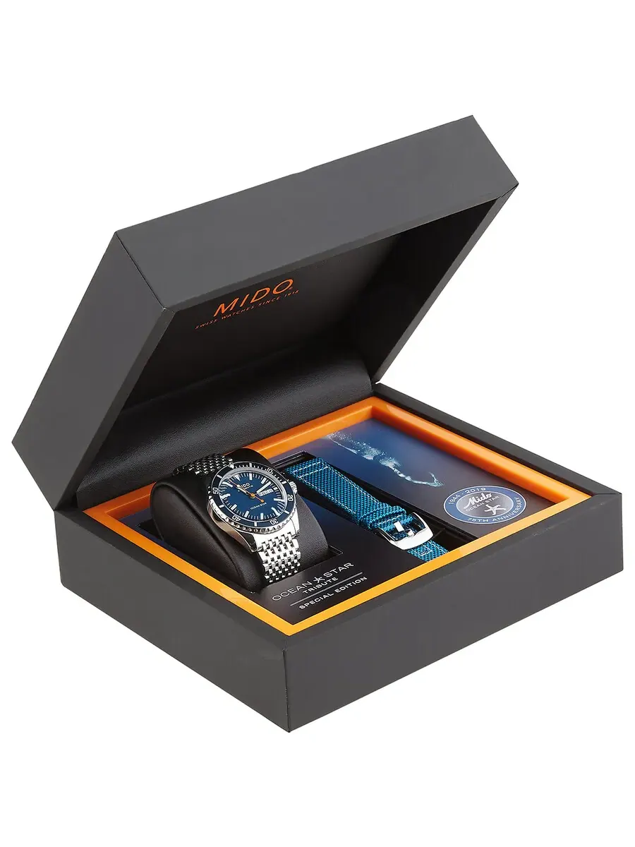 Мужские часы Mido Ocean Star Automatic с синим циферблатом M0268301104100 — изображение 4 из 4, оттенок серебряный