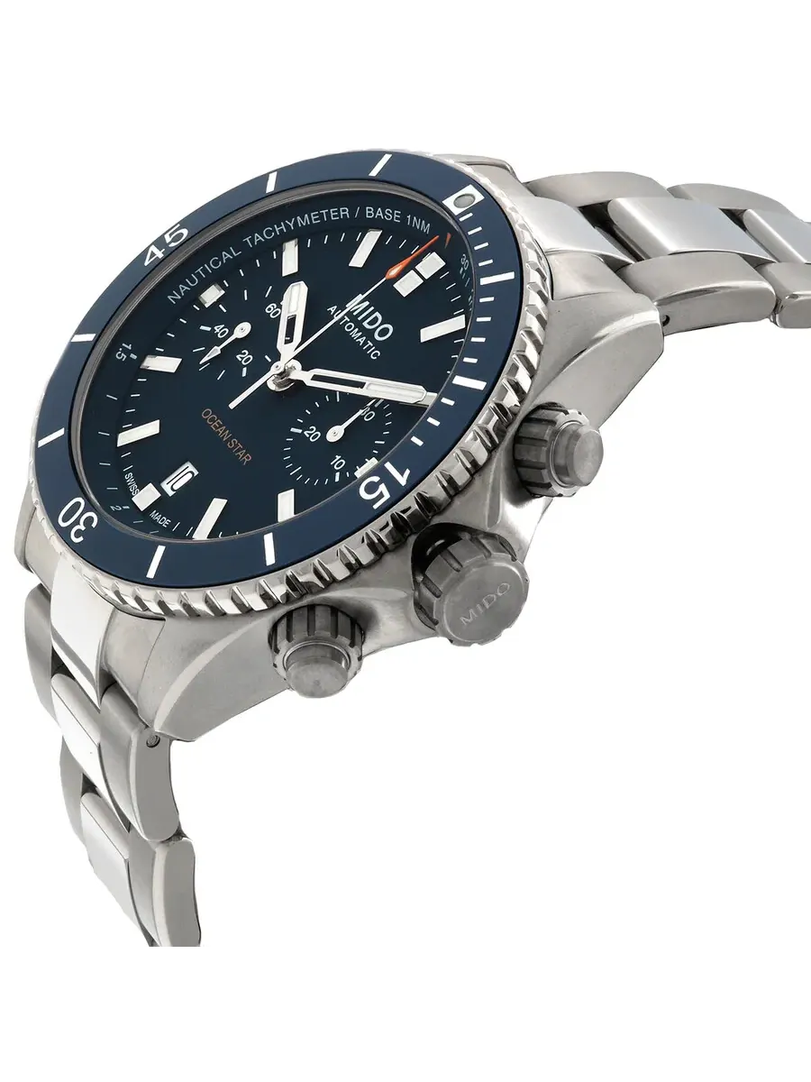 Часы Mido Ocean Star Chronograph Automatic с синим циферблатом M026.627.44.041.00 — изображение 2 из 3, оттенок синий