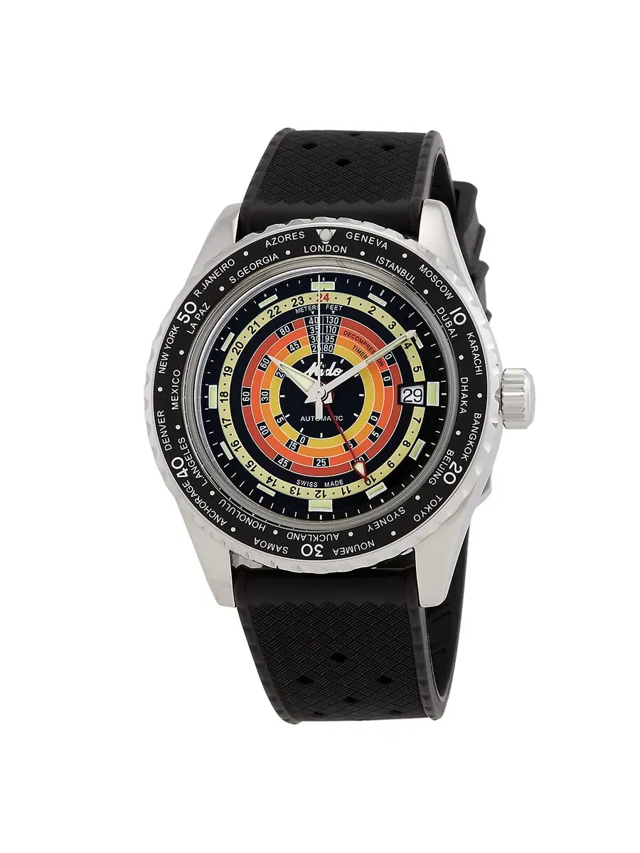 Мужские часы Mido Ocean Star Decompression Worldtimer Automatic с черным циферблатом M0268291705100 — изображение 1 из 4