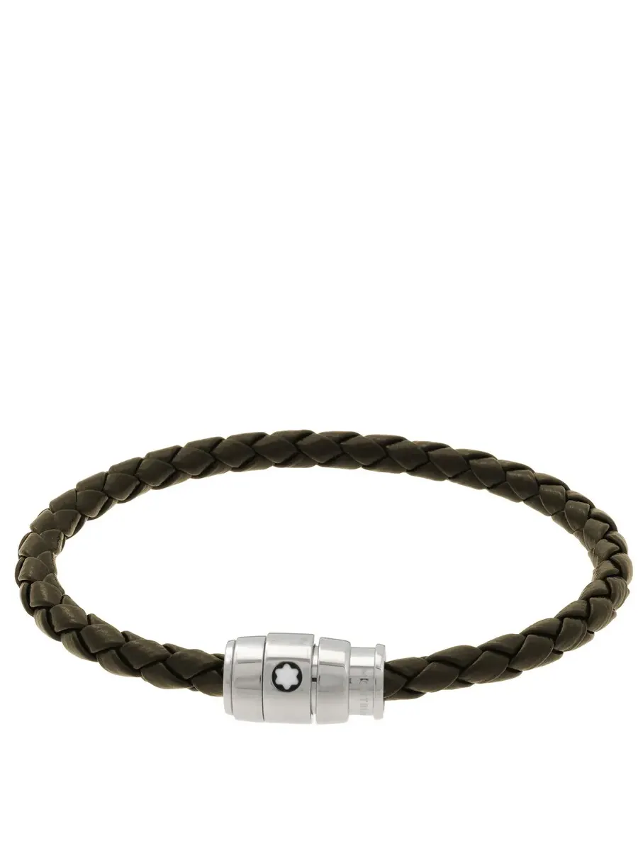 Браслет Montblanc Khaki из плетеной кожи — изображение 1 из 3, оттенок хаки