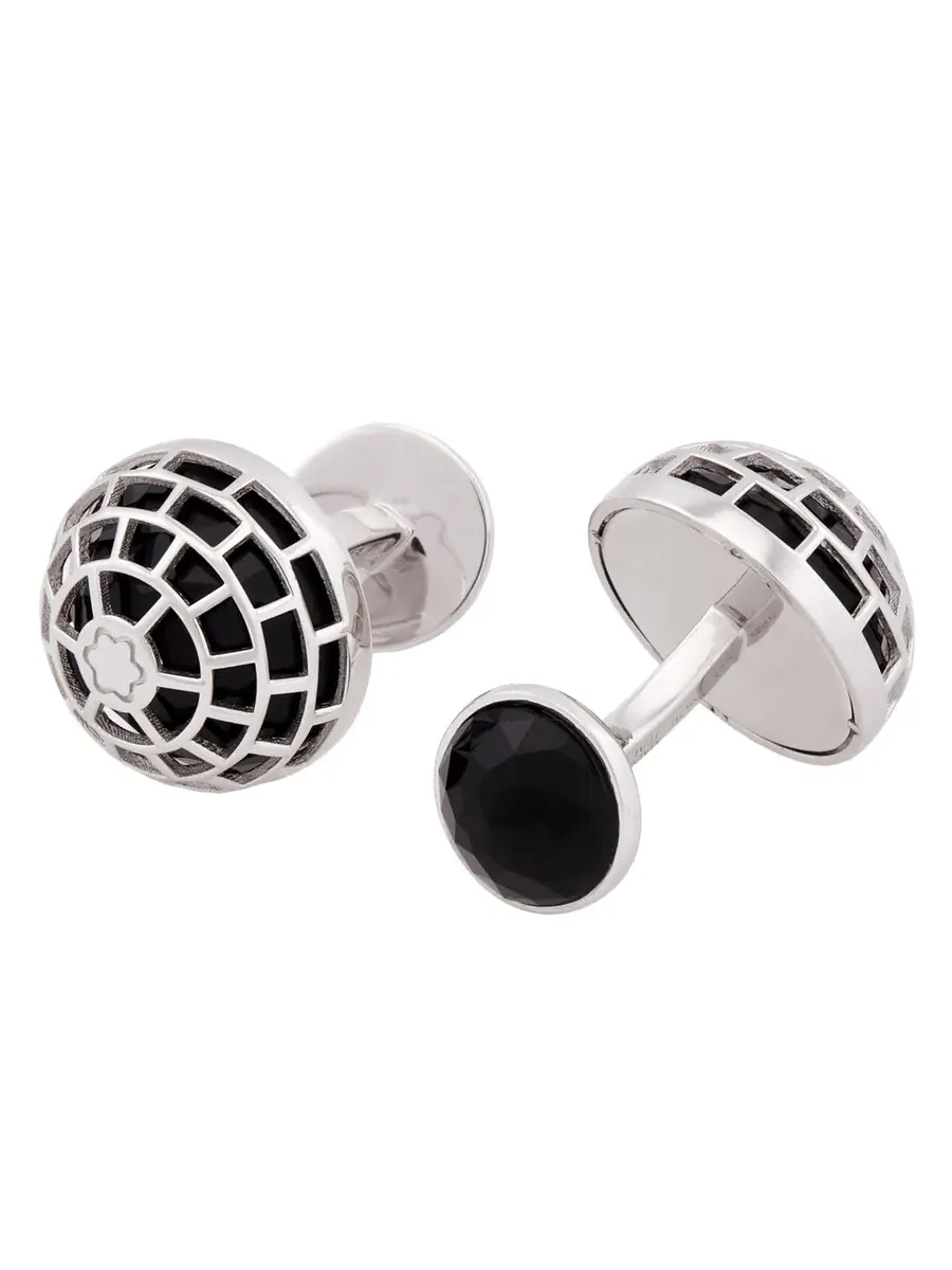 Запонки Montblanc Meisterstuck с ониксом — изображение 2 из 3, оттенок серебряный