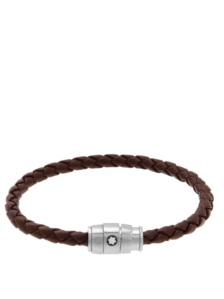 Мягкий кожаный плетеный браслет Montblanc — изображение 1 из 3, оттенок коричневый