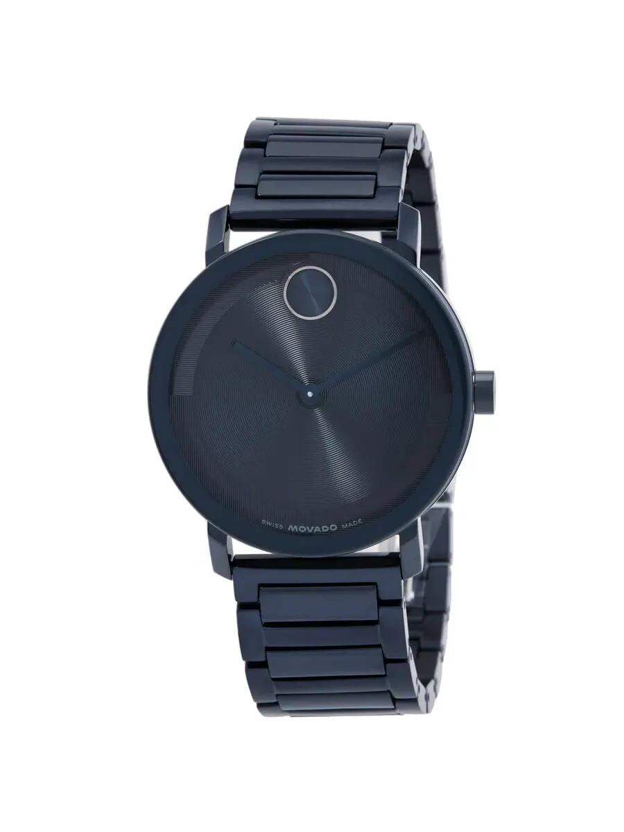 Мужские часы Movado Bold с кварцевым механизмом и синим циферблатом 3601097 — синий