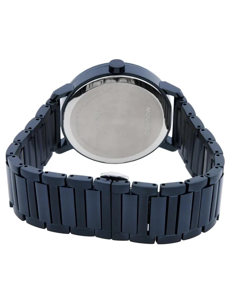 Мужские часы Movado Bold с кварцевым механизмом и синим циферблатом 3601097 — изображение 3 из 3, оттенок синий
