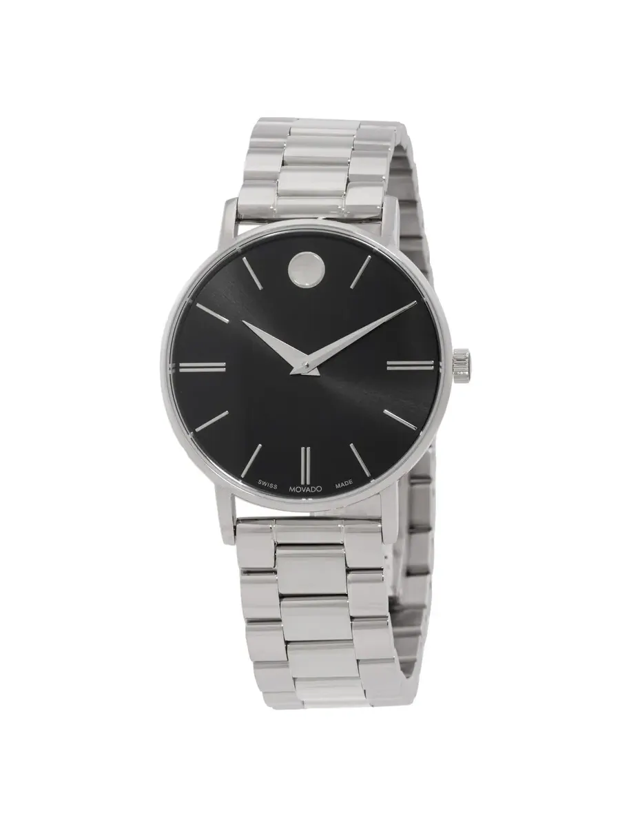 Женские часы Movado Classic Museum с кварцевым механизмом и черным циферблатом 608037 — изображение 1 из 3