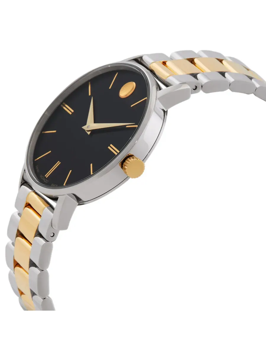 Женские часы Movado Classic Museum с кварцевым механизмом и черным циферблатом 608038 — изображение 2 из 3