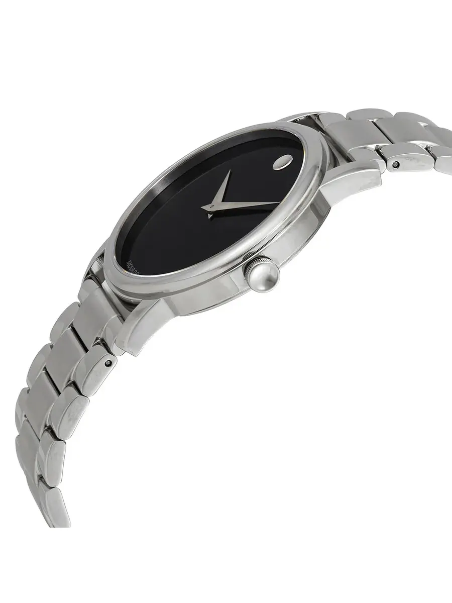 Мужские часы Movado Classic Museum с кварцевым механизмом и черным циферблатом 2100014 — изображение 2 из 3