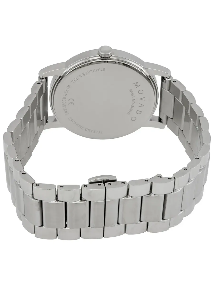 Мужские часы Movado Classic Museum с кварцевым механизмом и черным циферблатом 2100014 — изображение 3 из 3