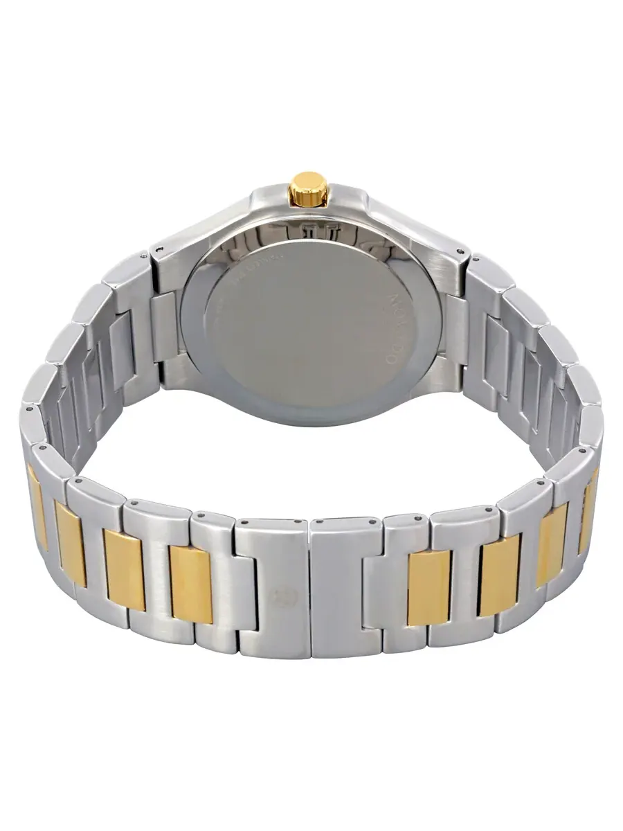 Мужские часы Movado Collection с черным циферблатом и двухцветным корпусом 0606907 — изображение 3 из 3, оттенок серебряный