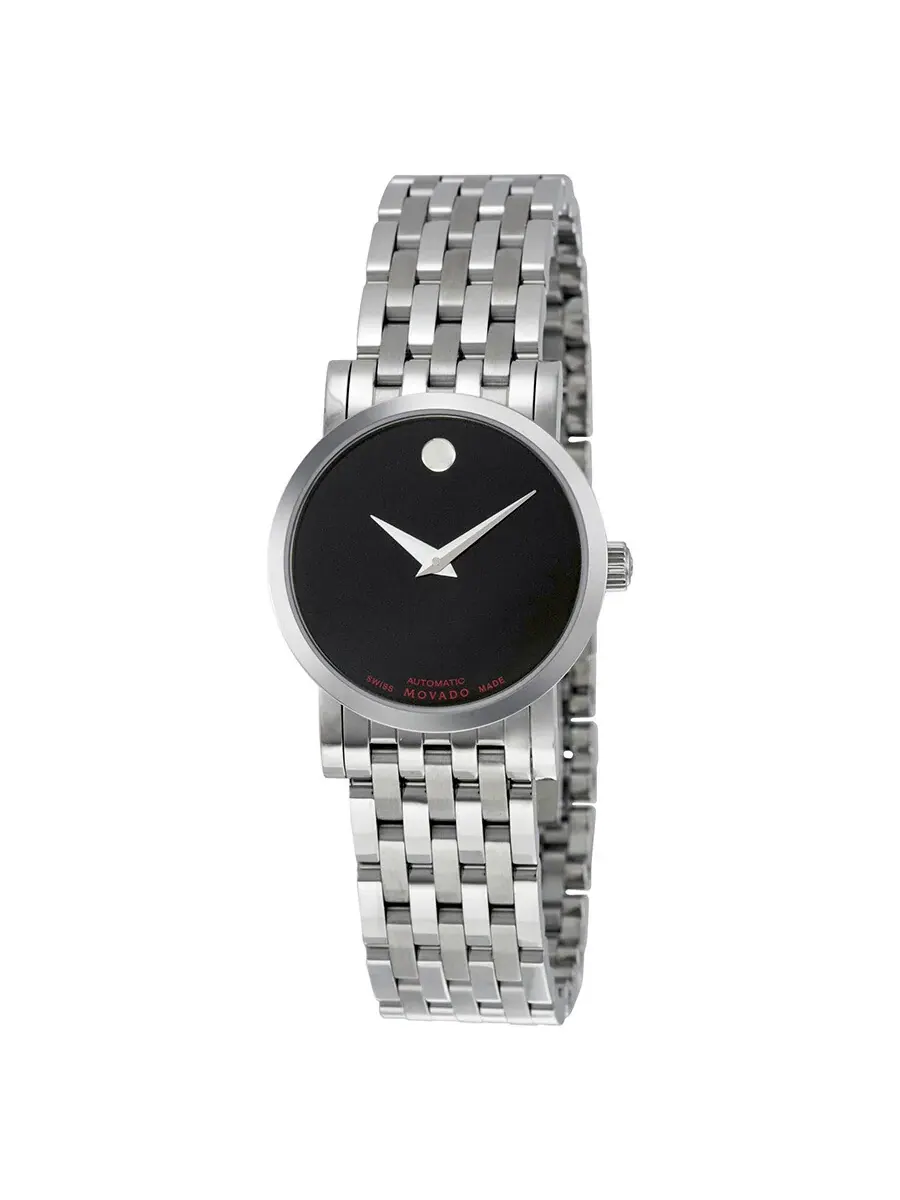 Женские часы Movado Red Label с черным циферблатом и корпусом из нержавеющей стали, артикул 0606107 — изображение 1 из 4