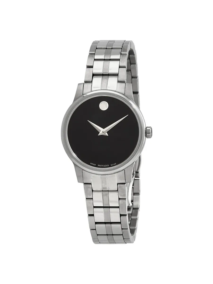 Женские часы Movado Museum Classic с кварцевым механизмом и черным циферблатом 0607537 — изображение 1 из 4