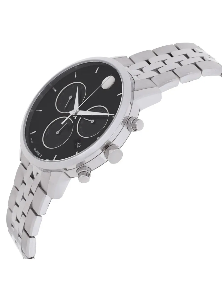 Мужские часы Movado Museum Classic с кварцевым механизмом и черным циферблатом 0607776 — изображение 2 из 3