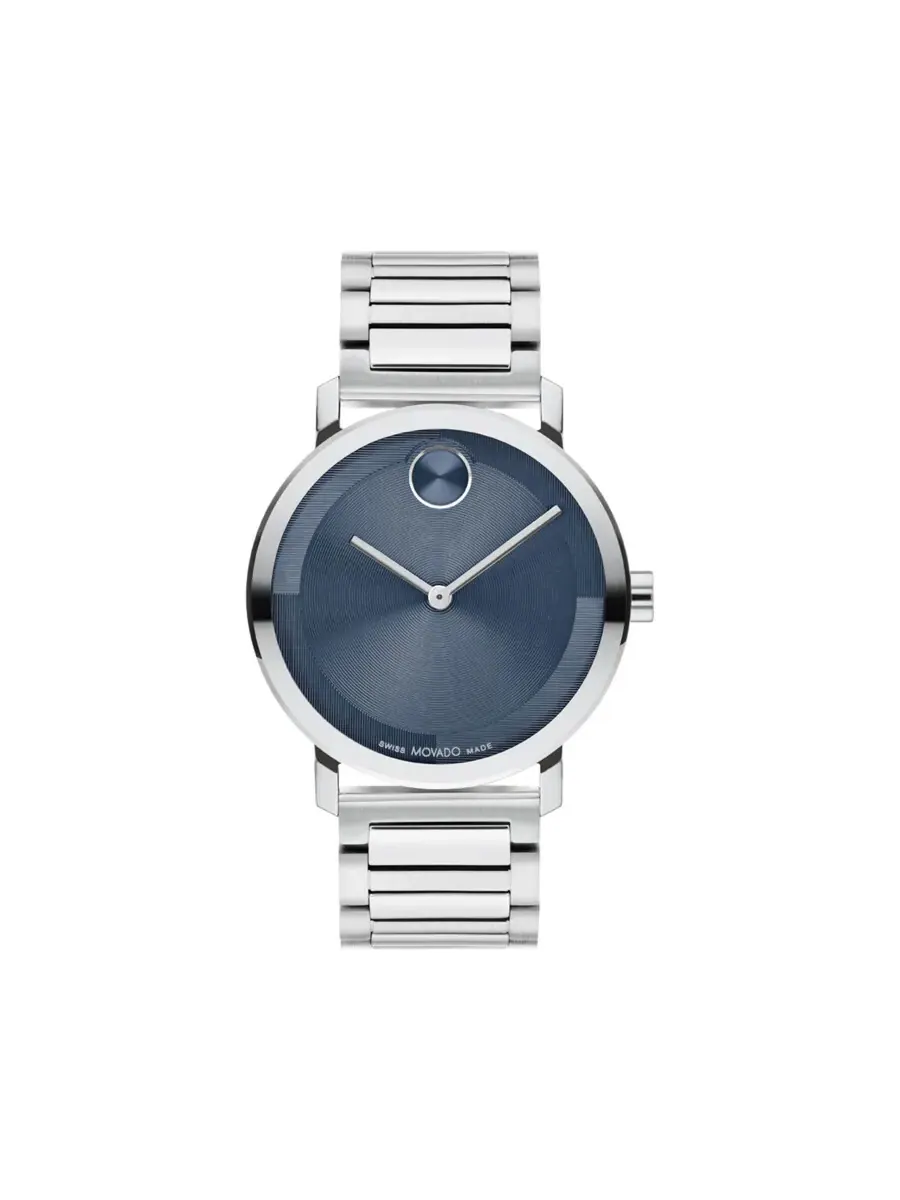 Мужские часы Movado Museum Quartz с синим циферблатом 3601185 — изображение 1 из 1, оттенок серебряный