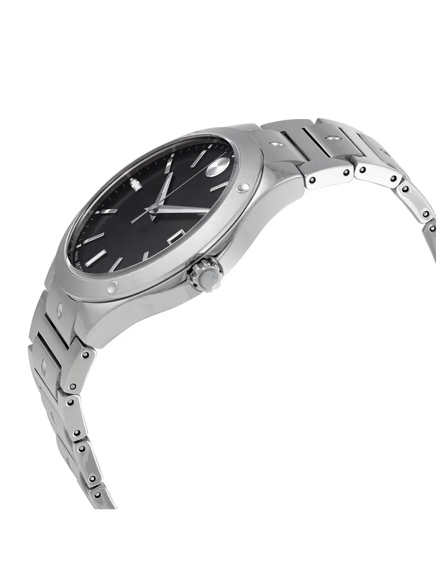Часы Movado SE Quartz с черным циферблатом для мужчин и женщин 0607541 — изображение 2 из 3, оттенок серебряный
