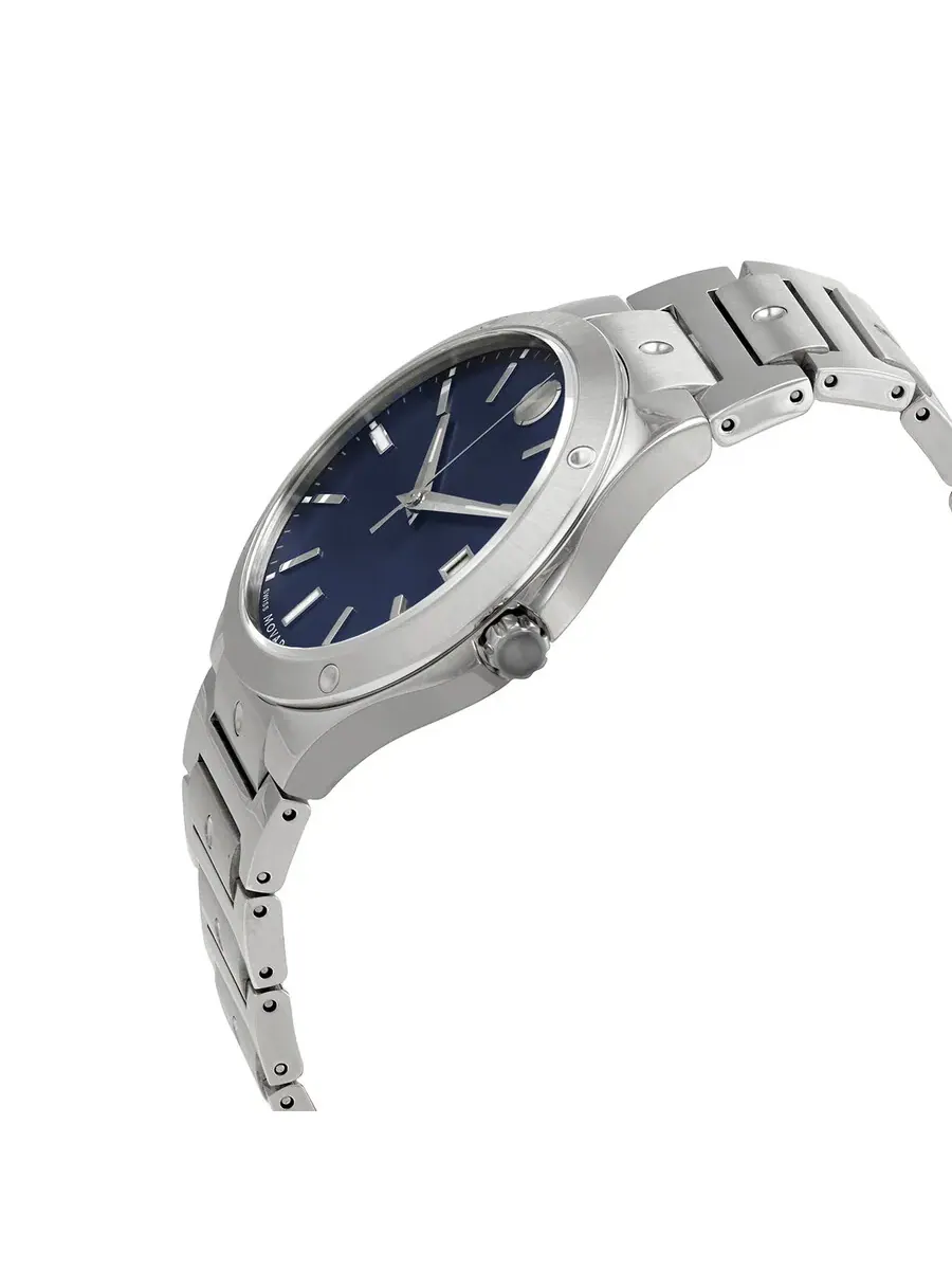 Часы Movado SE Quartz с синим циферблатом для мужчин и женщин 0607513 — изображение 2 из 3, оттенок серебряный