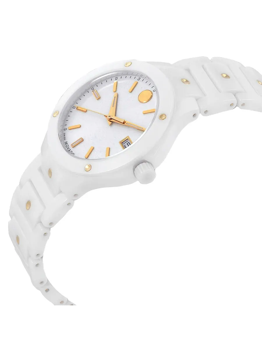 Женские часы Movado SE Quartz с белым циферблатом 0607740 — изображение 2 из 3, оттенок белый