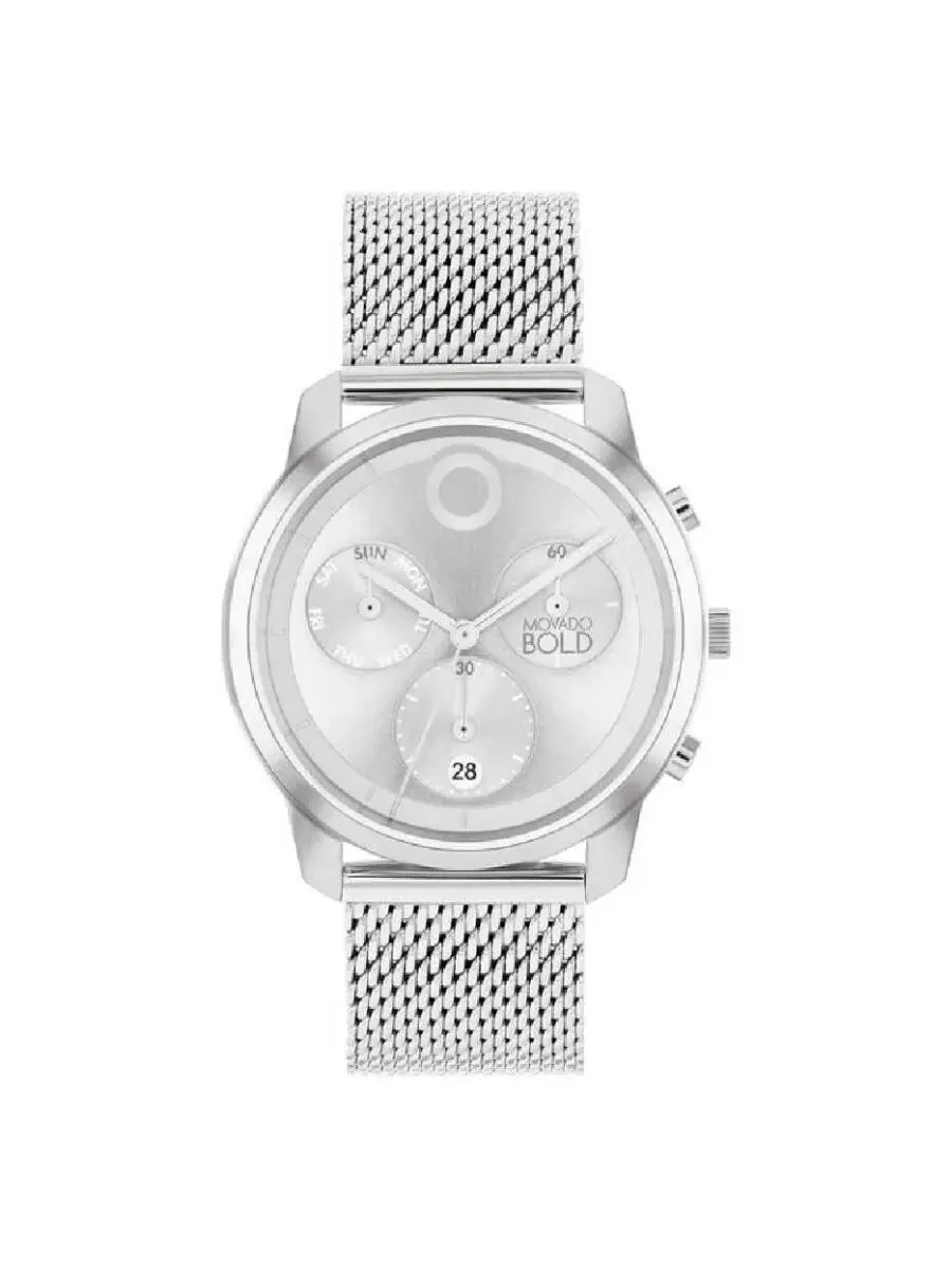 Мужские часы Movado Trend Element Chronograph Quartz с серебристым циферблатом 3601024 — изображение 1 из 2